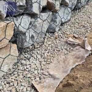 China Double Twisted Woven Steel Wire Metal Cage Rock Retaining Wall And Geotextile For Canal Construction Project factory