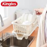 Cupboard Dish Kitchen Storage Racks Plastic Basket Organizer Holders