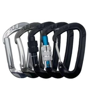 China 12kN Aluminum Climbing Gear Screw Locking Carabiner for Gym and Outdoor Exploration factory