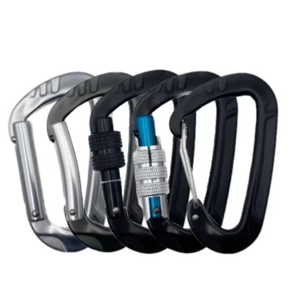 12kN Aluminum Climbing Gear Screw Locking Carabiner for Gym and Outdoor
