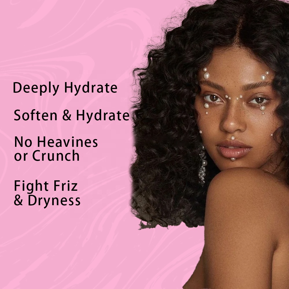 Transparent Customizable Gel for Wavy Curly and Coily Hair Styling Frizz Prevention