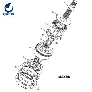 China Hydraulic Swing Motor Parts M2X96 M2X120 M2X150 For EX200-2 EX200-5 EX400 Excavator factory