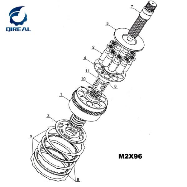 Hydraulic Swing Motor Parts M2X96 M2X120 M2X150 For EX200-2 EX200-5 EX400