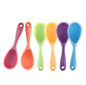 China 6 Pack Non Stick Silicone Rice Spoon Paddle Food Service Spoon factory