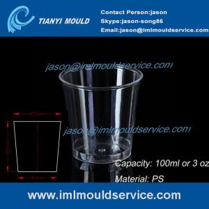 China clear 100ml thin wall PS plastic disposable drinking cups mould manufacturers and supplier factory