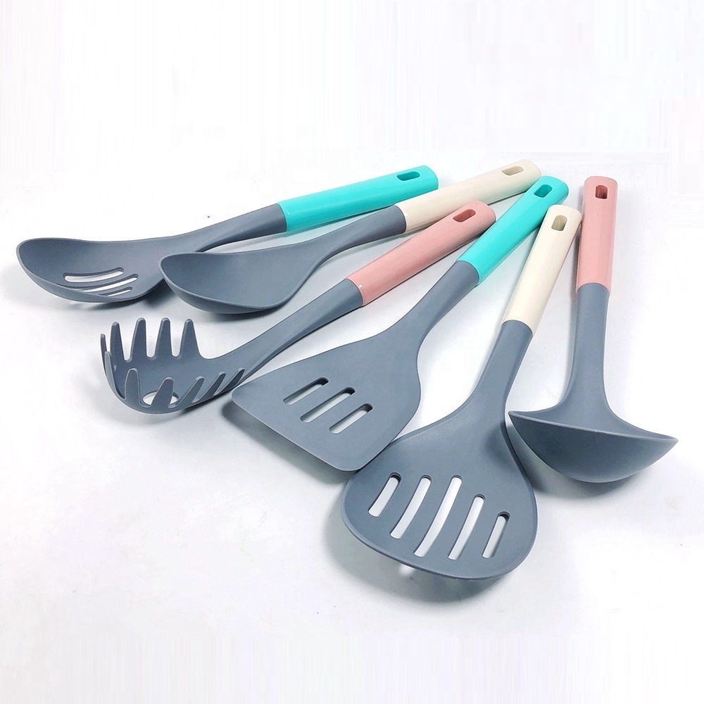 7-Piece Kitchenware Cooking Utensil Set with Color Handles Durable and Heat Resistant