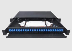 China 24 Port LC Splice Tray 19 Inch 1U Rack Mount Fiber Patch Panel factory