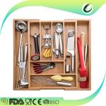 Classics Bamboo Kitchen Supplies , Bamboo Flatware Organizer No Petrochemicals