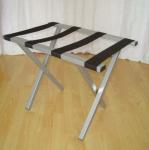 Folding Metal Luggage Rack Sliver Hotel Luggage Stand With Straight Legs