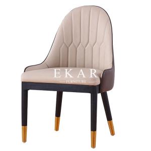 China French Italian Style Wooden Modern Leather Dining Chair factory