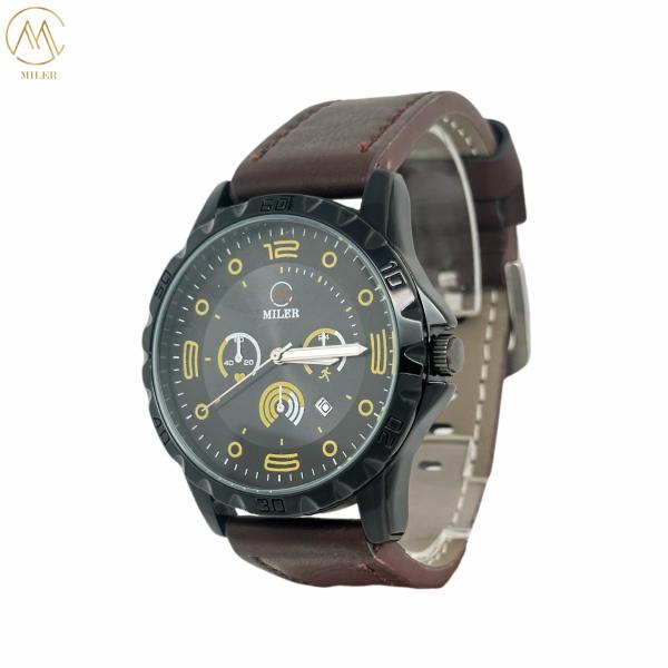 China Custom Logo Leather Strap Quartz Watch For Women's And Men In Laser Printing factory