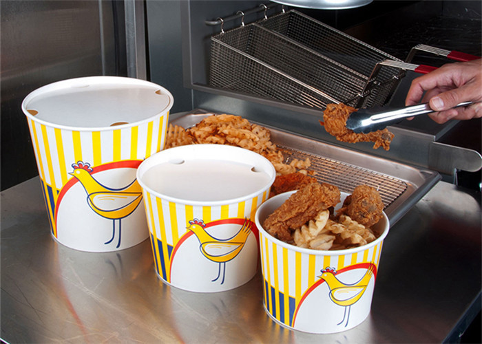 150oz Popcorn Fried PLA Coated Paper Cup Fan With Plastic Lid