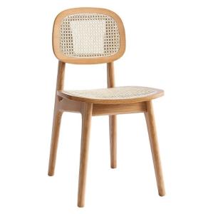 China Modern Rattan Dining Chair for Hotel Luxury Home Furniture in Oak Natural factory