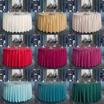 Polyester Waterproof Oilproof Dining Table Slipcovers Round Wedding Tablecloths