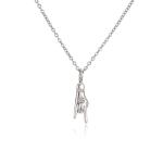 925 Sterling Silver Chain Necklace Unique Handsome Middle Finger Pendant