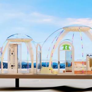 China 4 Season Prefab PC Hotel House Home Tent Glamping Resort Tents Dome House With Bathroom factory