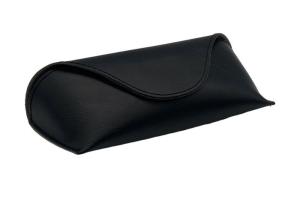 China 17cm Black Soft Leather Glasses Case factory