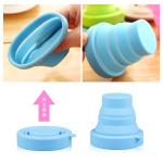 Candy Color 170ml Silicone Travel Mug Rose Silicone Collapsible Travel Cup