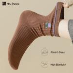 Solid Color Stripe Breathable Cotton Socks Flower Embroidery Crew Women Socks
