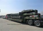 Tri Axle Gooseneck Flatbed Trailer , Lowboy Semi Trailer 12 Wheeler 60 Ton
