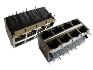 China Industrial Grade 2x4 RJ451000 Base - T Modularf Connector For PC Motherboard factory