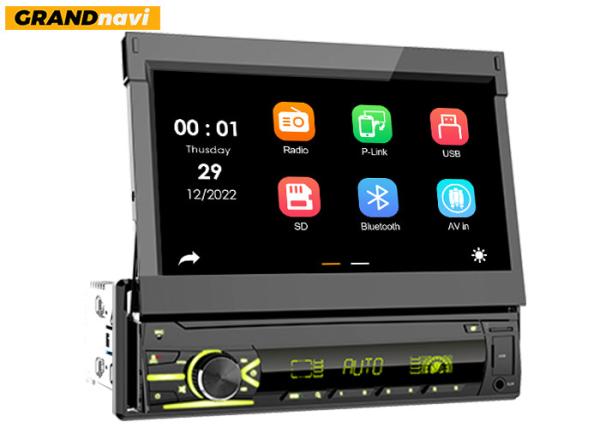 7 Color RGB Light Single Din Car Radio 7 Inch Single Din Retractable Touch