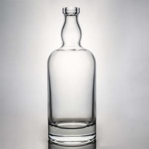 China 500ml 700ml 1000ml Round Shaped Flint Glass Bottle With Cork for Other Beverage Needs factory
