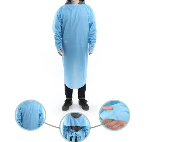 Manufacturer hot sale high quality disposable blue waterproof cpe plastic gown