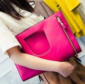China 2016 new leather handbag lady leather clutch evening bags factory