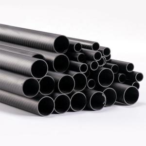 China High Strength Woven Finish Carbon Fiber Tube Roll Wrapped Twill Pattern factory