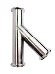 Equal Stainless Steel 304 316 Sanitary Clamped Lateral Tee 45 Degree Y Branch
