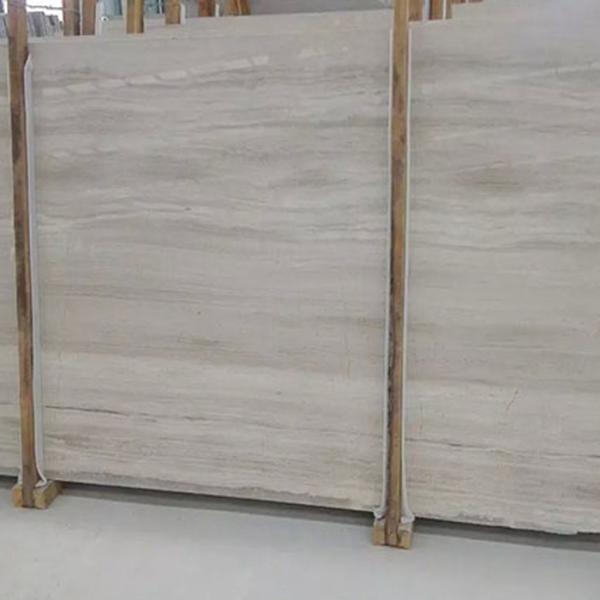 Standard Size White Wooden Marble Slab 15-30mm Thickness For Indoor