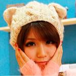 Women's Cat Ear Beanie Knitted Cap Winter Knitted Beanie