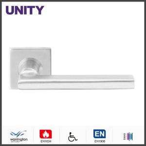 China Stainless Steel Fire Door Lever Handle EN1906 and EN1634 Satin Finish factory