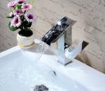Tub faucet ceramic cartridge single handle taps glass waterfall faucet