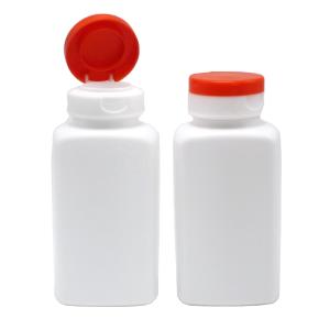 China Screen Printing 190ml HDPE Square Shape Plastic Bottle for Medicine Supplement Holder factory