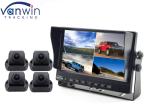 Black 7 Inch Car Monitor 4 Channel Video Input HD Screen