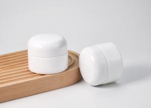 China JG-AD30S, 1oz light opaque white glass cosmetic jars with dome lid, glass primary cosmetic packaging factory