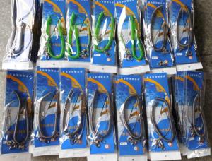 China Transparent green gray self locking metal hook contractility fishing line coiled lanyards factory