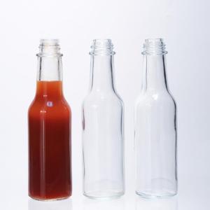 China 5OZ Glass Kitchen Condiment Bottle 150ML Tomato Sauce Salad Dressing Screen Printing factory