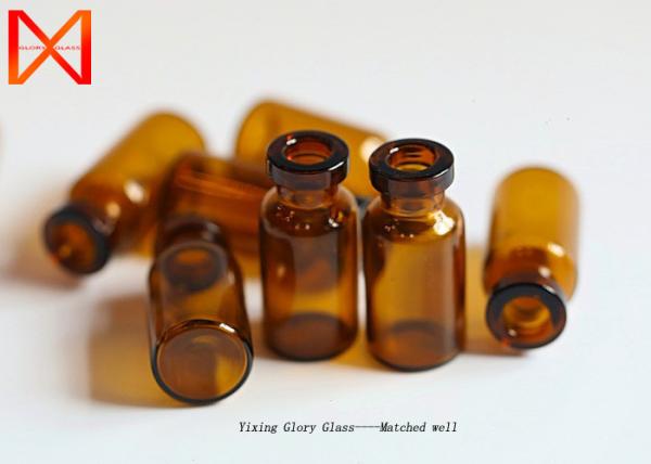 Tubular Pharmaceutical Glass Bottles , Injection Bottle Narrow Mouth For