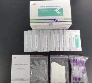 China COVID-19 Disposable Antigen Test Kit ISO CE Colloidal Gold Medical Use Fast factory