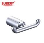 Wall Mounted Zinc Double Robe Hook Chrome Color For Bathroom