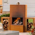 Outdoor Fireplace Corten Steel Wood Burning Fire Pit GN-FP-510