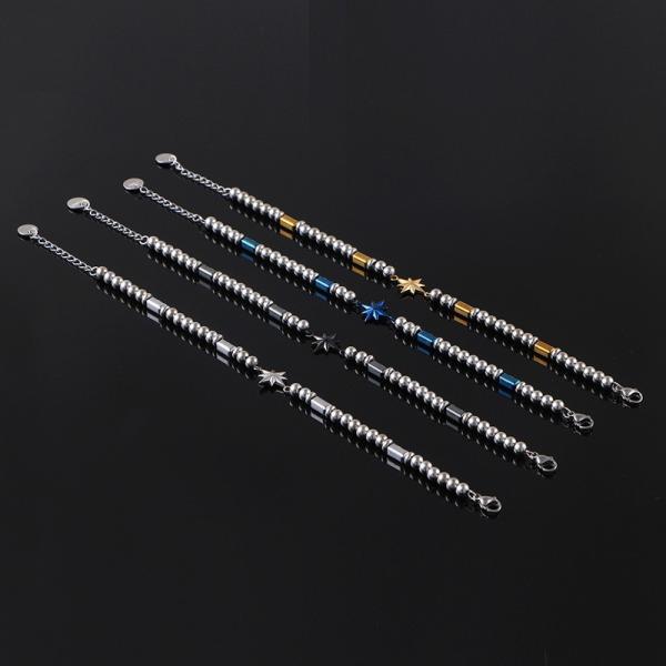 (Customized) Stainless steel men's bracelet, octagonal star Persian style trendy