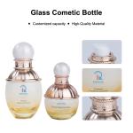 50ml/60g Glass White to yellow gradient cylindrical Smooth with golden Lid for