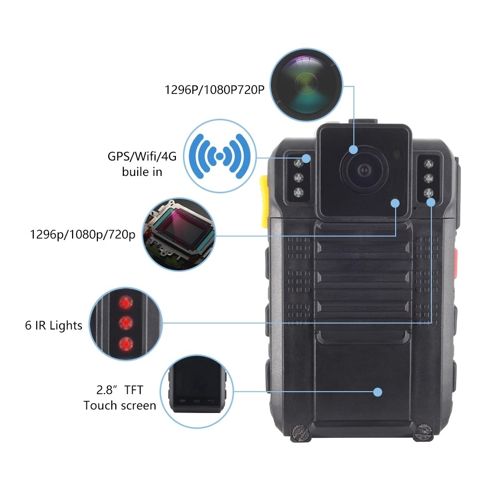 4G Android Police Should Wearing Video Body Pocket Camera Night Vision For Civilians