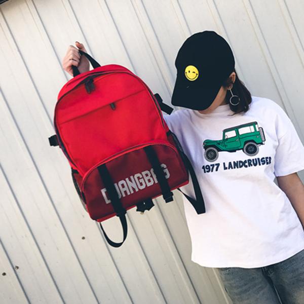 Summer south Korean version of the new canvas backpack female bag schoolbag