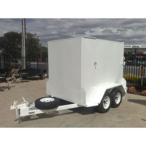 China 10x5 Fully Enclosed Tandem Trailer , Single Axle Enclosed Trailer With Brakes &amp; Ramp factory