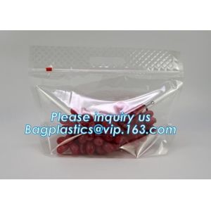 frosted reclosable zipper plastic bags with slider Zip lockk, round bottom